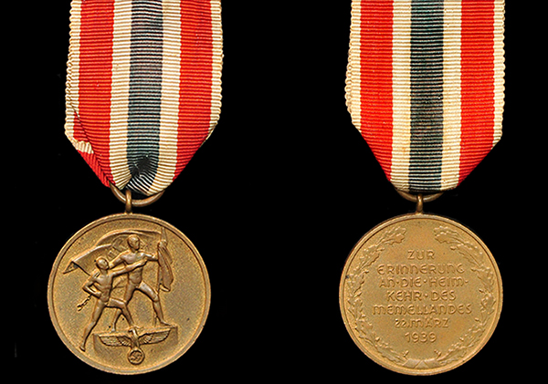 22nd March - 1939 return of Memel comm medal